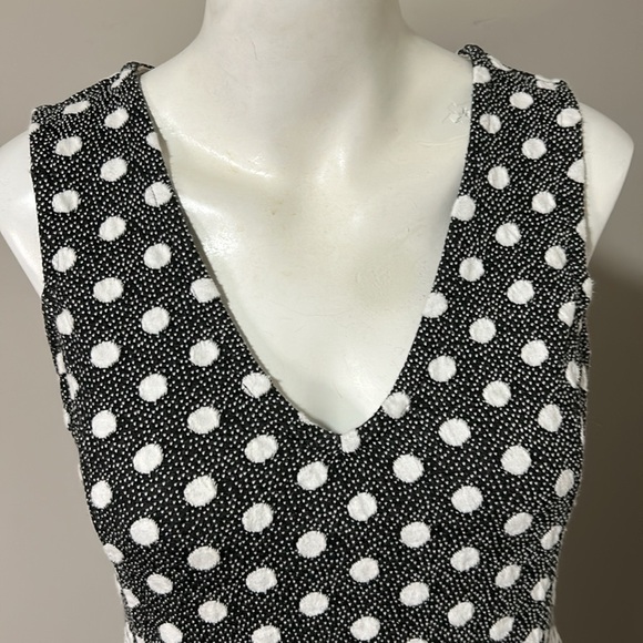 Anthropologie Maeve Polka Dot Jacquard V-Neck Tank Top Sleeveless Size S - Picture 5 of 13